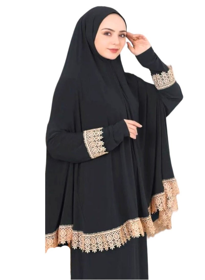 OLUDENIZ Women’s Two-Piece Prayer Dress – Cool Lycra Fabric – Full Modest Coverage – Fits Most Sizes – Turkish Quality – Perfect Gift Option - Image 3